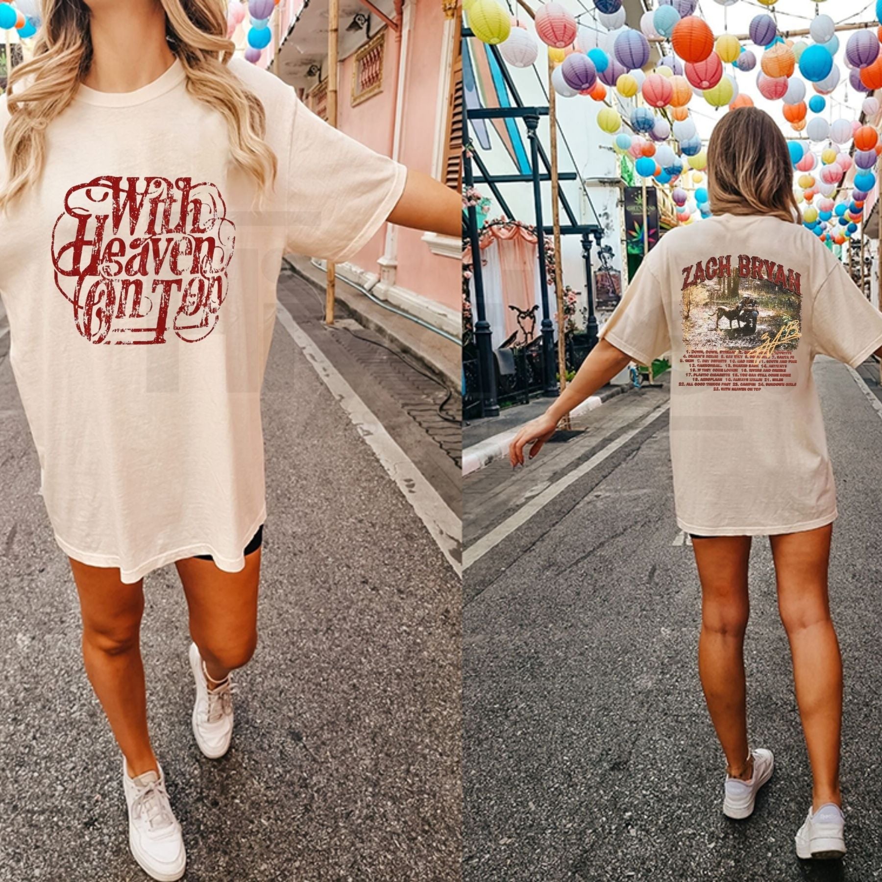 "With Heaven On Top" ZB Inspired T-Shirt – Americana Country Music Fan Graphic Tee